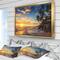 Designart - Paradise Tropical Island Beach with Palms - Extra Large Seascape Art Framed Canvas